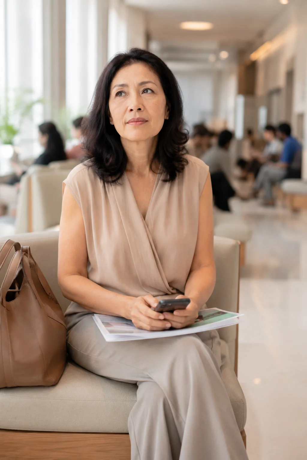 Patient waiting in a high volume cosmetic surgery hospital